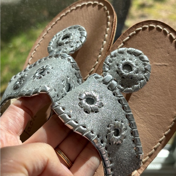 NEW!! Jack Rogers, Kids Grittery Silver Sandals, US 1 - Picture 5 of 10